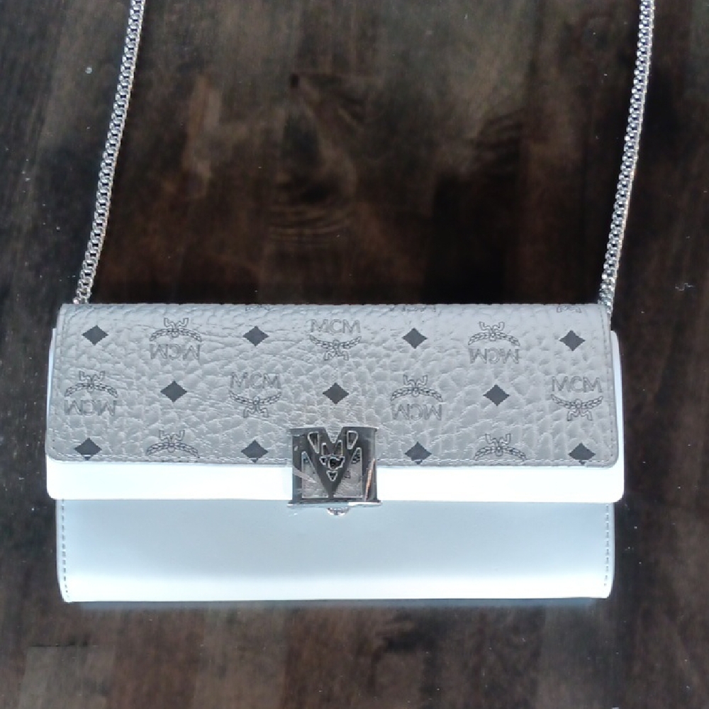 MCM Silver Textured Leather Clutch - Picture 5 of 5